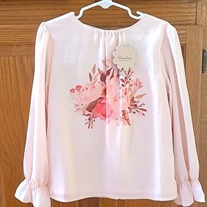 New Patachou flower print puffy longsleeves beautiful top for a girl wit…